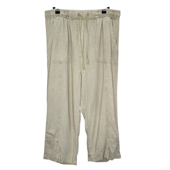 Next Light Sage Green Linen Blend Crop Pants, 10 - Picture 1 of 11